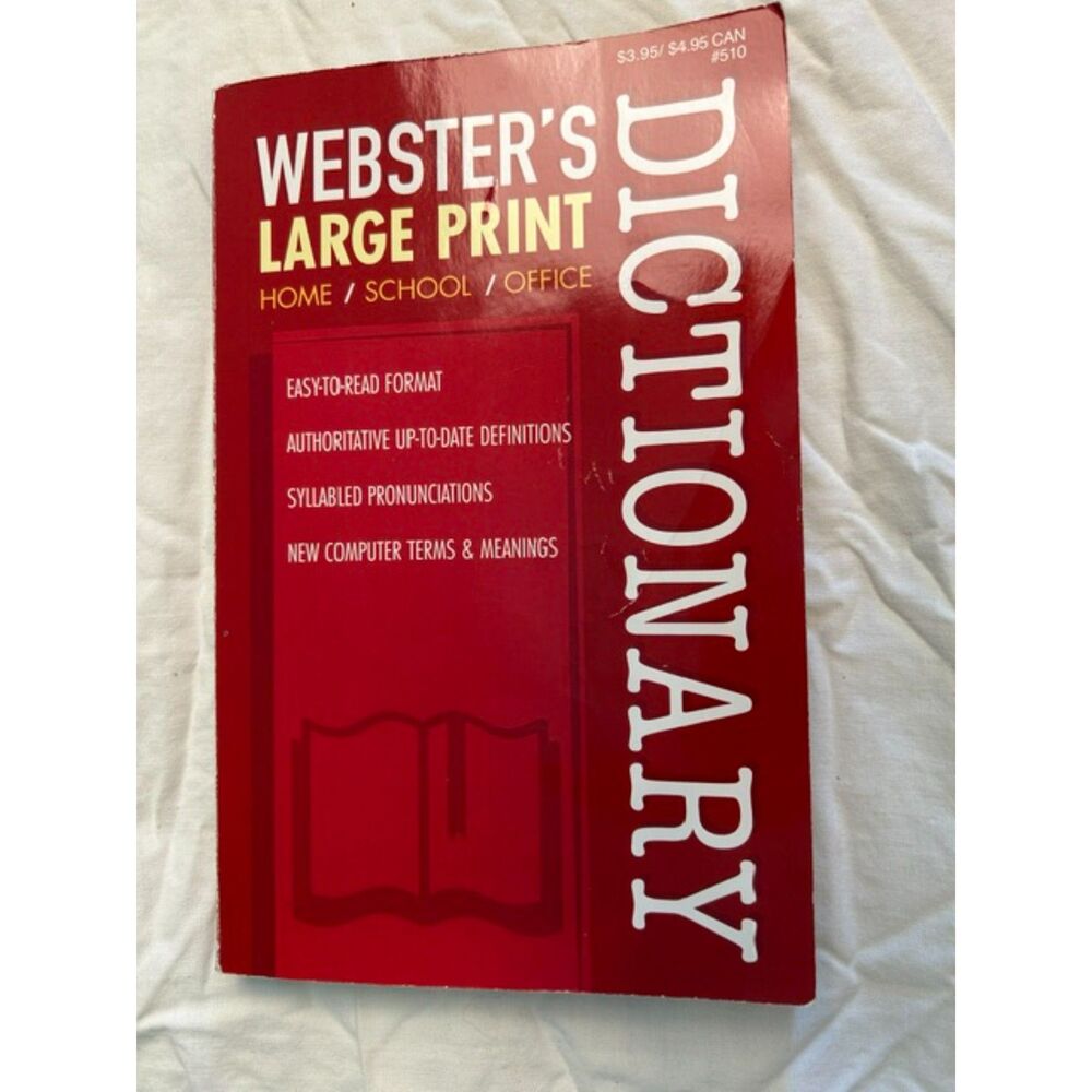 Webster's Large Print Dictionary Easy To Read Reference Book 8704